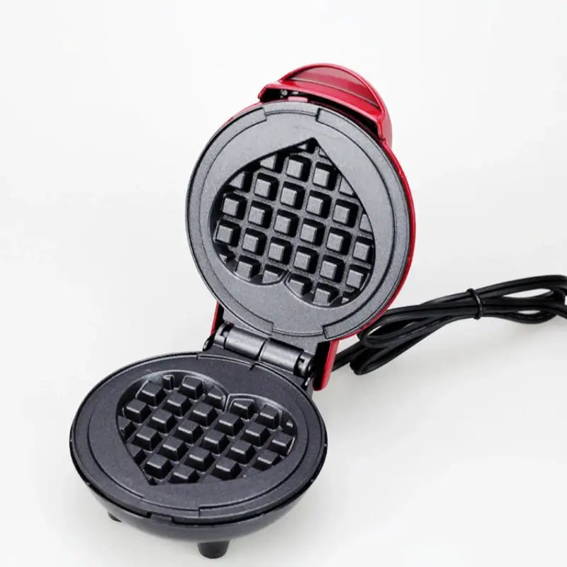 Electric Waffle Machine Portable Home Breakfast Machine Waffle Maker Breakfast Love Heart Shaped Waffle Maker Cooking Appliance by All Mart Bristol Ltd