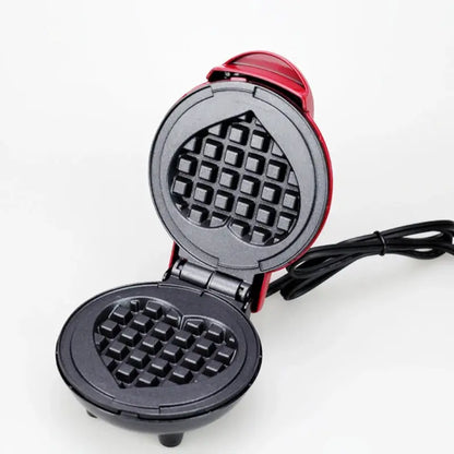 Electric Waffle Machine Portable Home Breakfast Machine Waffle Maker Breakfast Love Heart Shaped Waffle Maker Cooking Appliance by All Mart Bristol Ltd