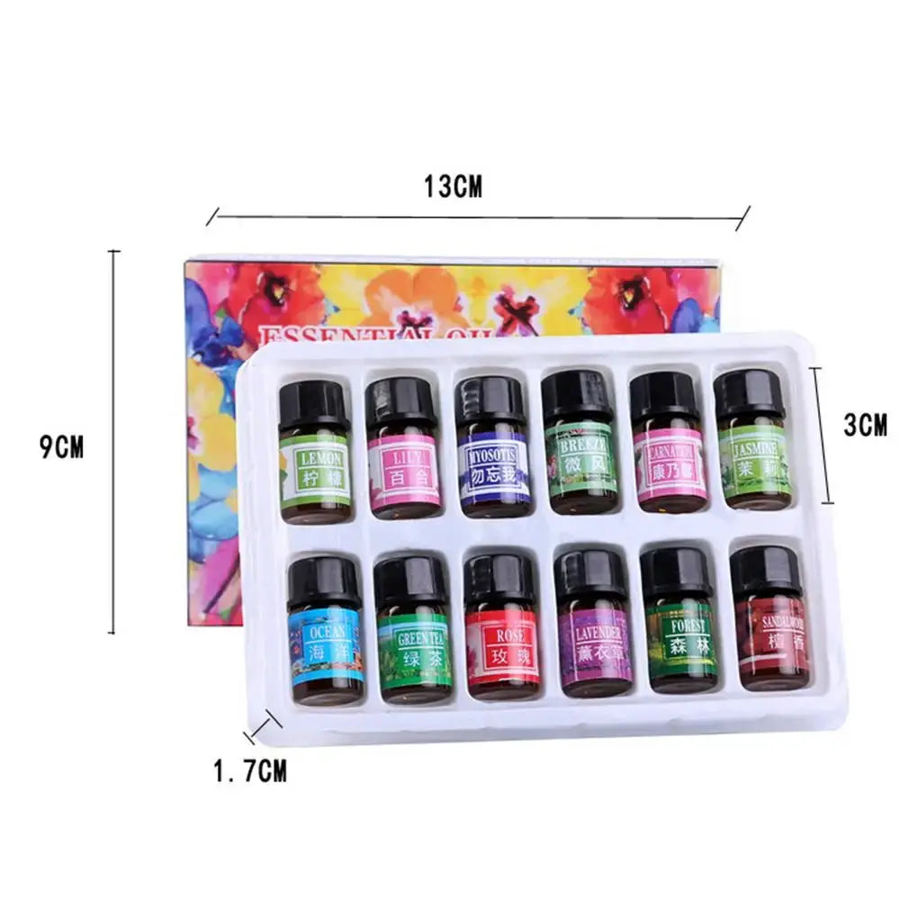 Essential Oil Set 12-bottle 3ML/0.13oz Defuse Essential Oils Water-soluble Natural Essential Oils For Diffuser Humidifier by All Mart Bristol Ltd