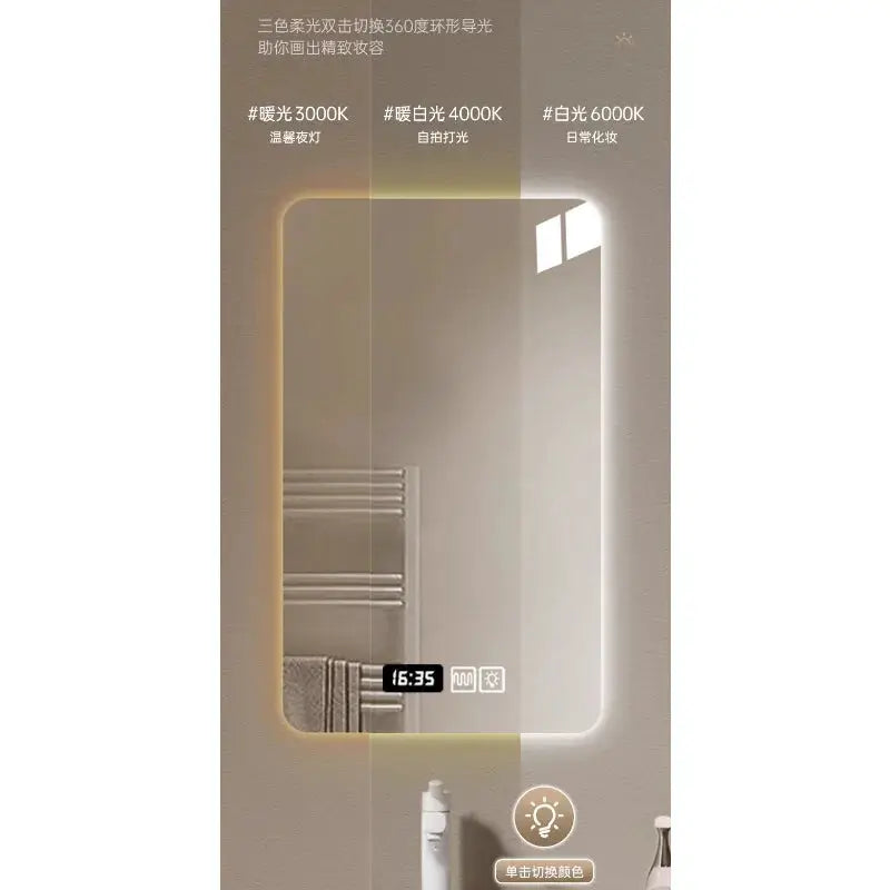 New Smart Mirror Wall Hanging LED High Definition Induction Anti-fog Bathroom Mirror Touch Screen 23.5 * 15.5 Inches Vanity by All Mart Bristol Ltd