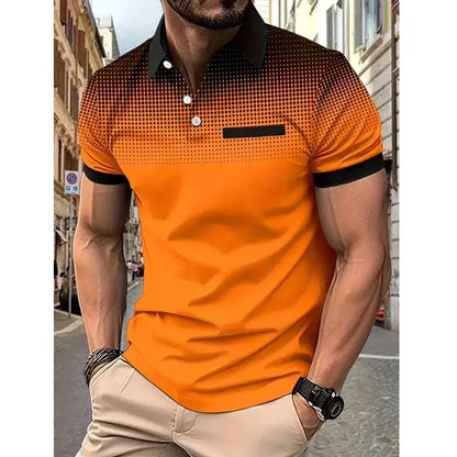 New Summer Men Clothes Short Sleeve Fashion Slim Fit 100% Polyester Polo Shirt Men Business Casual Lapel Golf Polo Shirt by All Mart Bristol Ltd