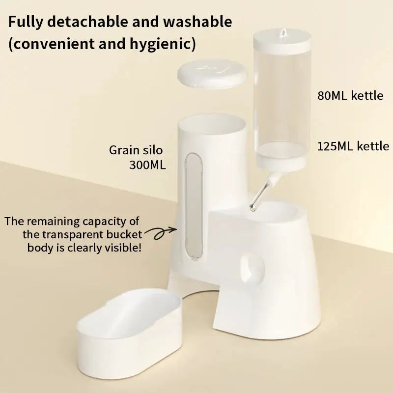 Hamster Water Feeder Small Animal Automatic Dispenser Drinking Water Bottle Bowls Dish with Food Container for Guinea Pig Rat by All Mart Bristol Ltd