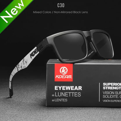 KDEAM 2022 Square Men's Polarized Sunglasses Outdoors Lifestyle Coating Sun Glasses New Matching Colors With Box by All Mart Bristol Ltd