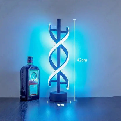 LED Minimalist Spiral Dimming Desktop Decorative Light with USB Charging Port Bar Atmosphere Light Indoor Home Lighting Fixture by All Mart Bristol Ltd