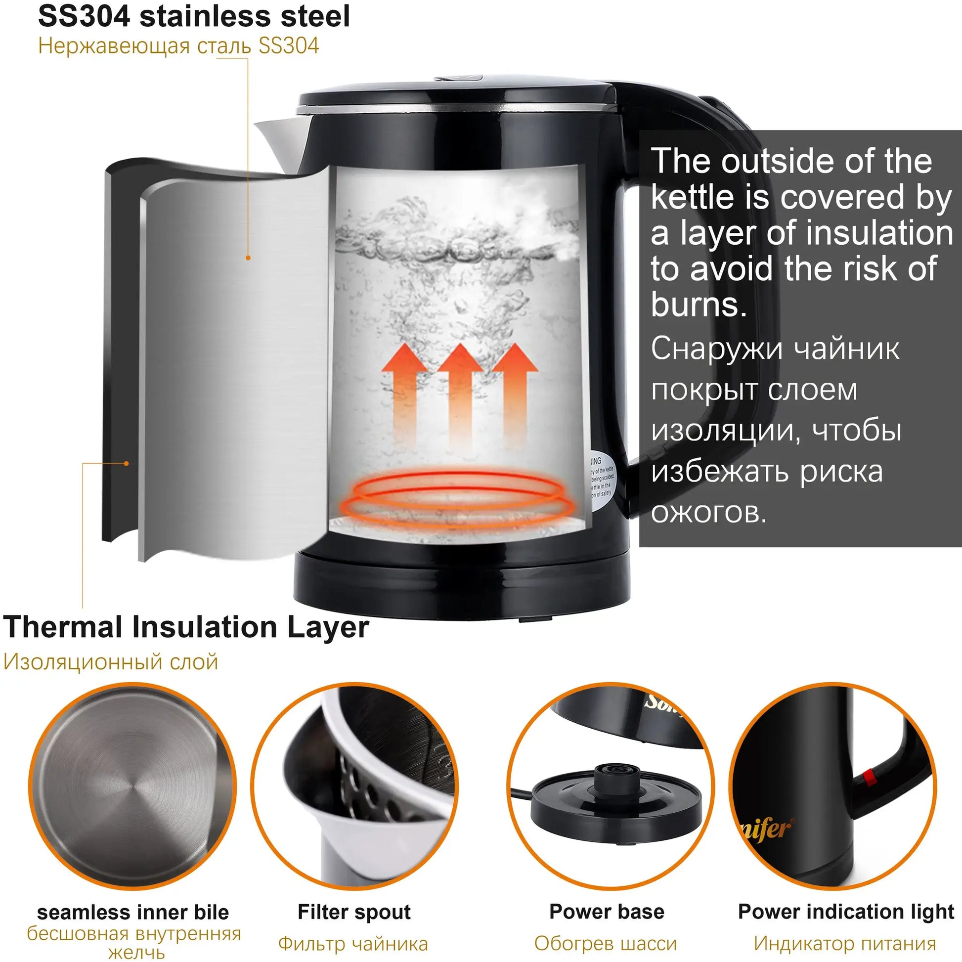 Sonifer 0.6L Portable Stainless Steel Travel Electric Kettle by All Mart Bristol Ltd
