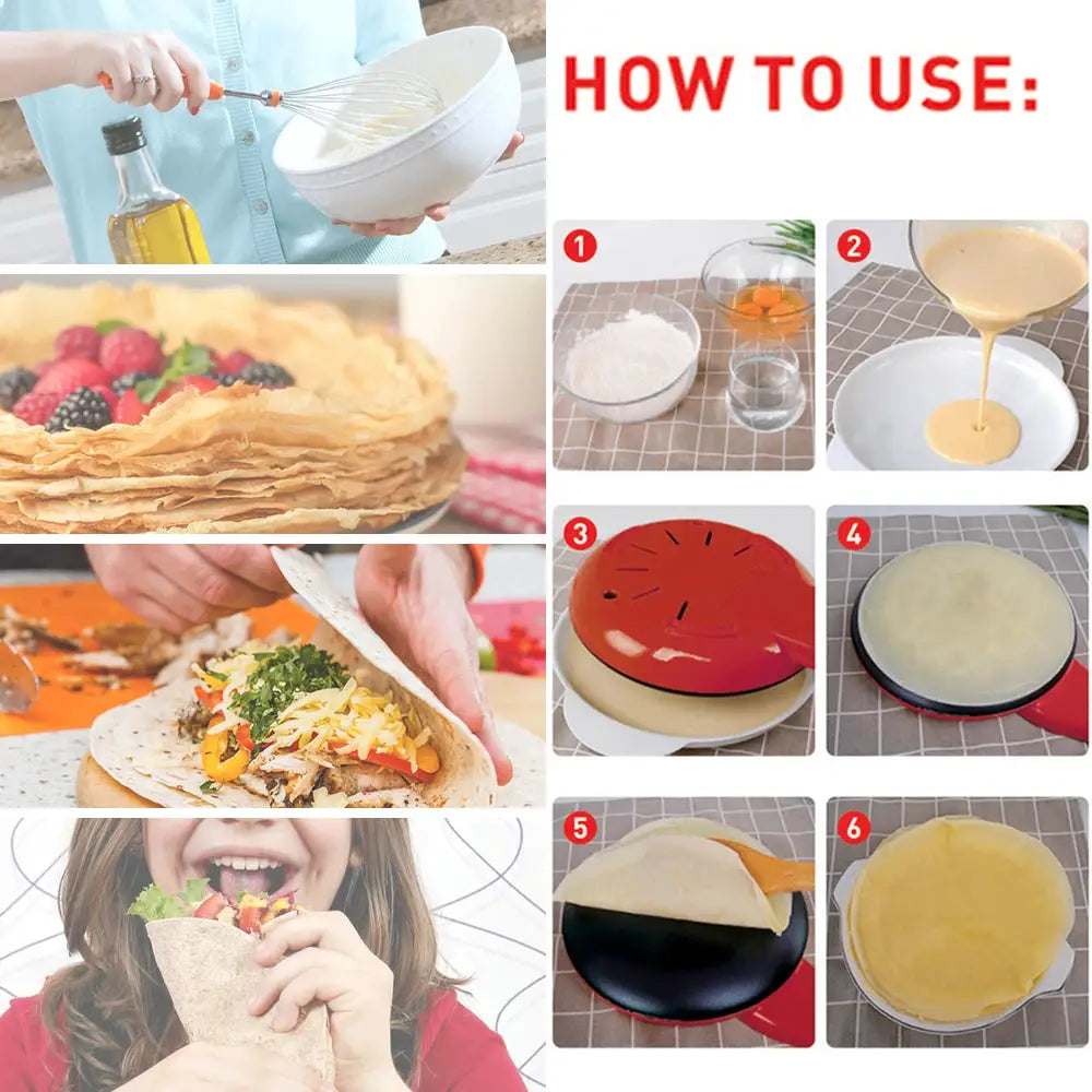 Electric Crepe Maker Pizza Pancake Machine Non-Stick Griddle Baking Pan Cake Machine kitchen Appliance Cooking Tools Sonifer by All Mart Bristol Ltd