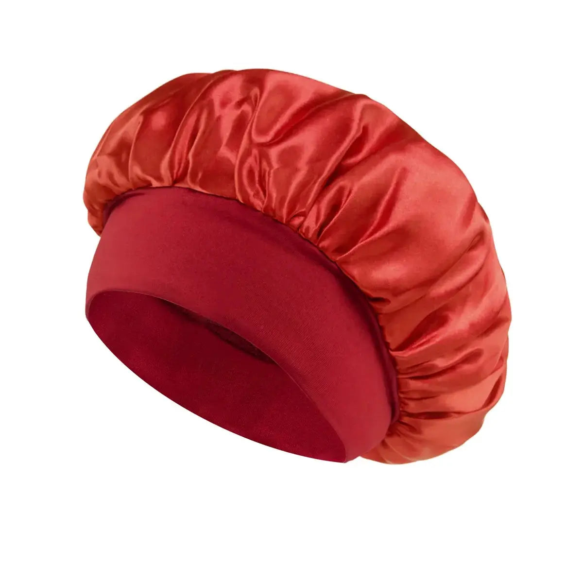Women Satin Bonnet Hair Bonnet for Sleeping Hair Care Silk Bonnets Solid Wide-brimmed Sleeping Hat with Elastic Soft Band by All Mart Bristol Ltd