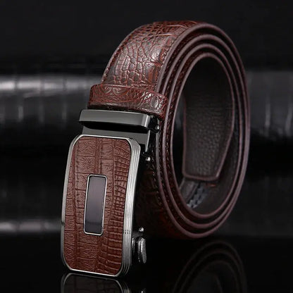 2022 New Luxury Genuine Leather Belt Men's Automatic Buckle Cowhide Leather Belt High-end Youth Business All-match Waistband by All Mart Bristol Ltd