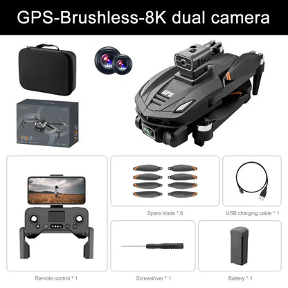 V168 Pro Max Drone GPS Profesional with 8K HD Camera FPV 5G Wifi Brushless Motor Foldable RC Quadcopter Obstacle Avoidance Dron by All Mart Bristol Ltd