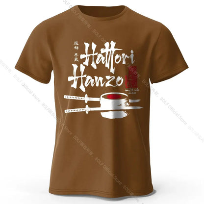 Men's Hattori Hanzo Printed T-Shirt 100% Cotton Oversized Ninja Graphic Tees for Women Summer Tops Samurai Streetwear by All Mart Bristol Ltd