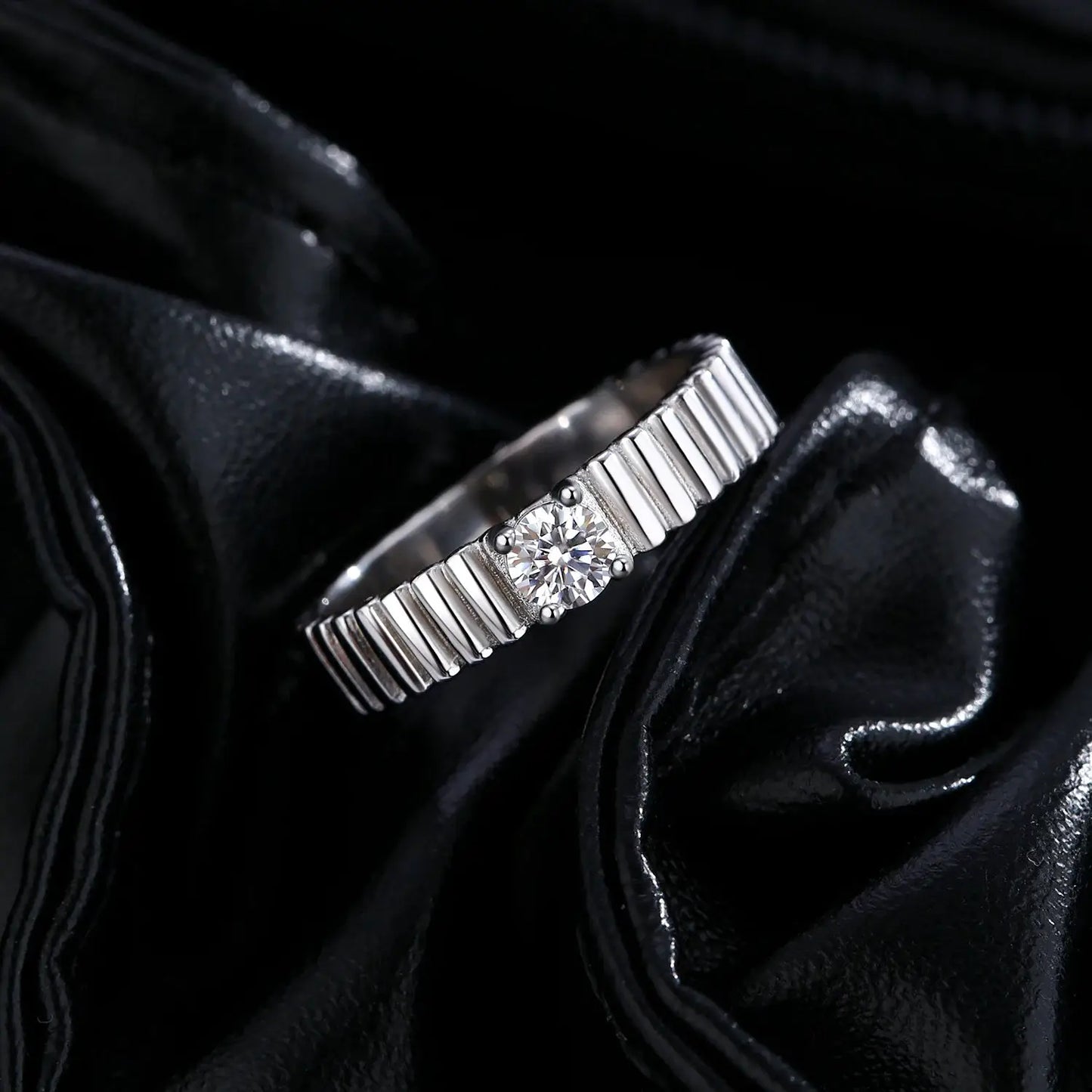 MODIAN D Color Moissanite Ring 925 Sterling Silver Trendy Wide Eternal Stackable Finger Rings For Women Unisex Fine Jewelry by All Mart Bristol Ltd