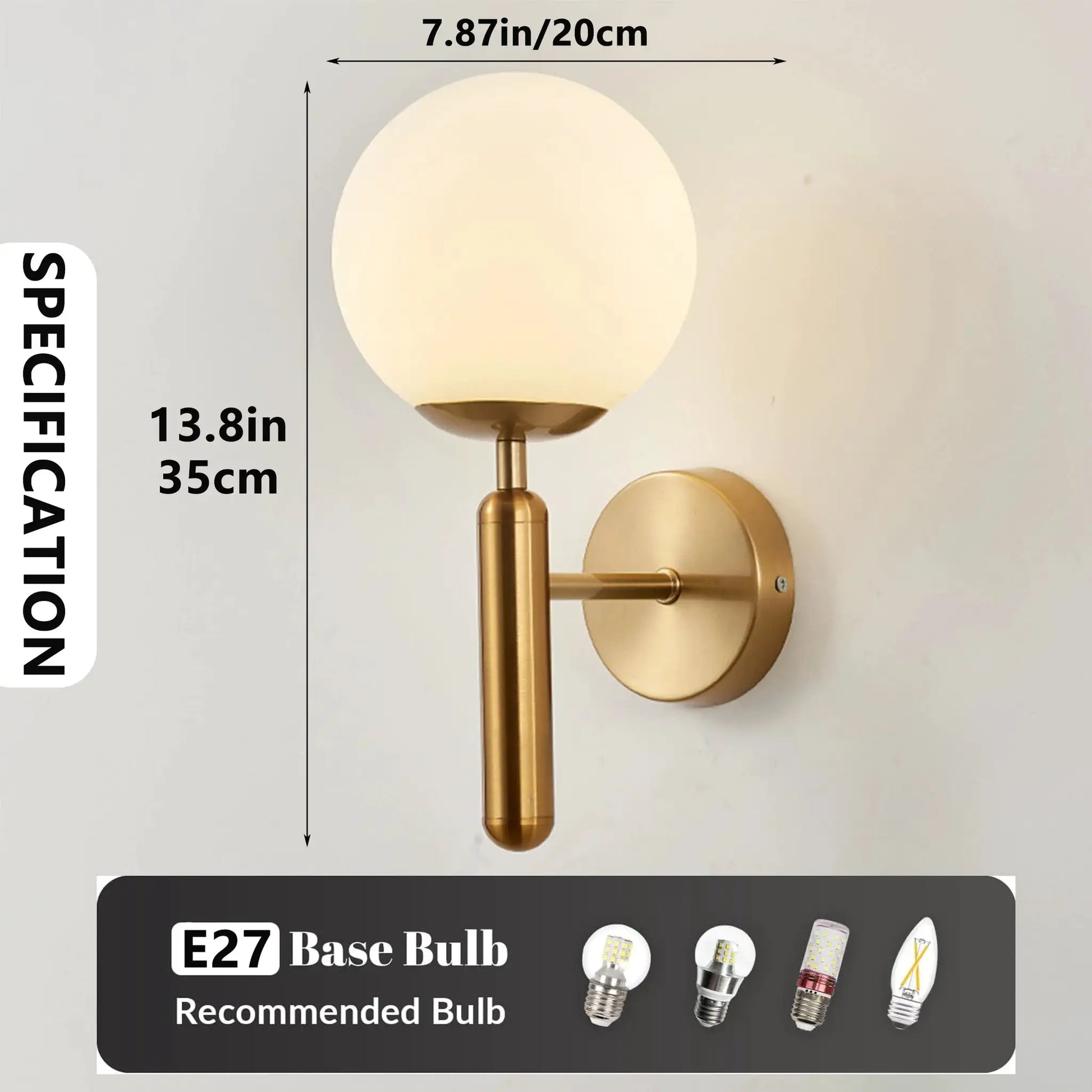 Modern Indoor Wall Light Lamp Suitable For Bedroom Bedside Living Room Home Decor Light Fixture by All Mart Bristol Ltd