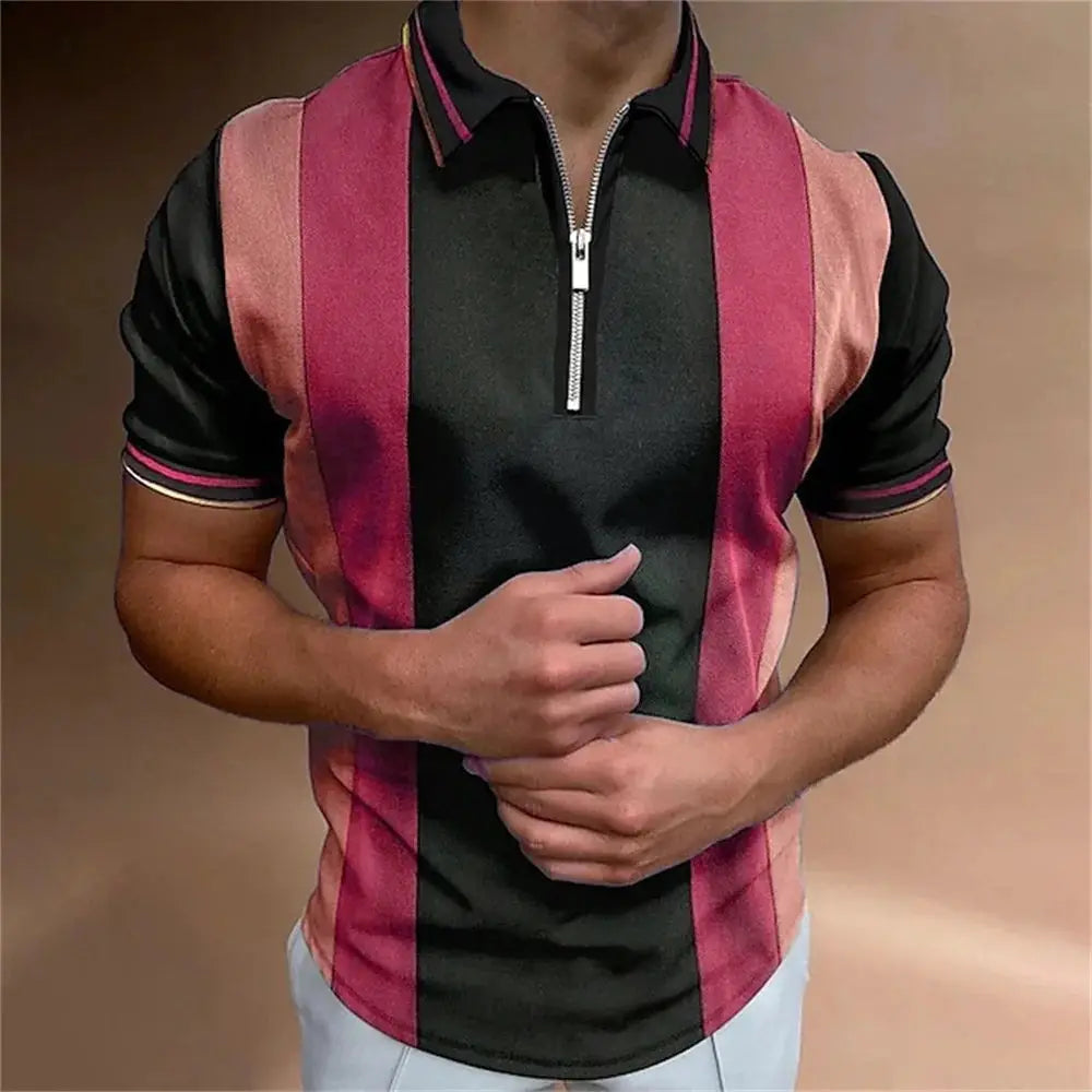 Men's Tops Polo Golf Men's King Print T Shirt High Quality Turndown Short Sleeve Zipper Pullover Original Golf Wear Men Clothing by All Mart Bristol Ltd