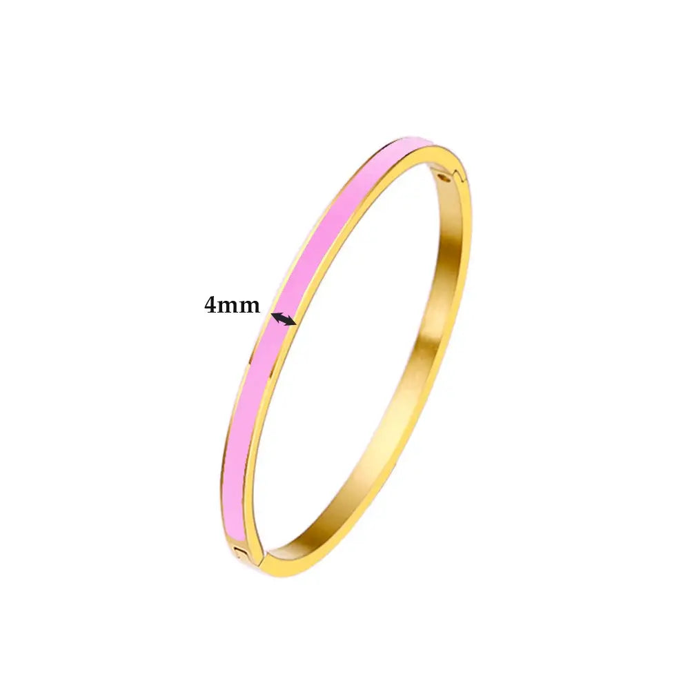 CARLIDANA Luxury Colorful Orange Enamel Bangles Bracelets for Women Party Gift Fashion Bangles Original Stainless Steel Jewelry by All Mart Bristol Ltd