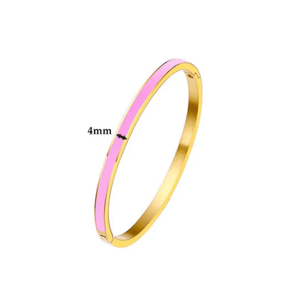 CARLIDANA Luxury Colorful Orange Enamel Bangles Bracelets for Women Party Gift Fashion Bangles Original Stainless Steel Jewelry by All Mart Bristol Ltd