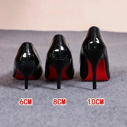 Sexy Red Bottom Women High Heels Classic Ladies Pumps Autumn Leather Dress Heel Shoes for Women Banquet Wedding High Heels by All Mart Bristol Ltd