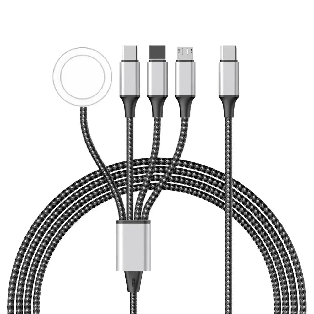 4 in 2 Multi Charging Cable For Iwatch Iphone Charger Usb Type-C Fast Charging Cable High-Quality Airpods iPad Accessories by All Mart Bristol Ltd