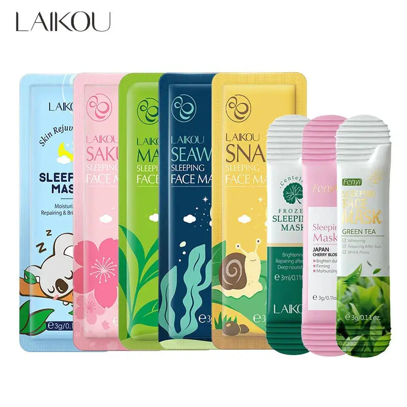 8pcs LAIKOU Moisturizing Facial Mask Hydrating Sleeping Face Sheet Masks Face Mask Beauty Korean Skin Care Products by All Mart Bristol Ltd