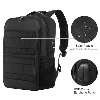 Haweel Solar Panel Backpacks Convenience Charging Laptop Bags for Travel 14W Solar Charger W/h Handle and Dual USB Charging Port by All Mart Bristol Ltd