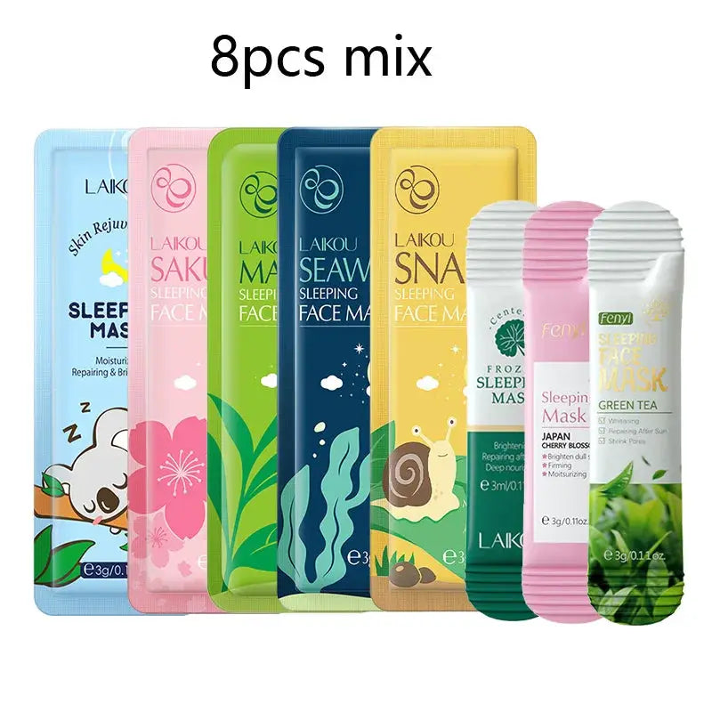 8pcs LAIKOU Moisturizing Facial Mask Hydrating Sleeping Face Sheet Masks Face Mask Beauty Korean Skin Care Products by All Mart Bristol Ltd