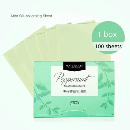 100 Pcs Portable Facial Absorbent Paper Oil Control Wipes Green Tea Sheet Oily Face Blotting Matting Tissue Makeup Facial Clean by All Mart Bristol Ltd