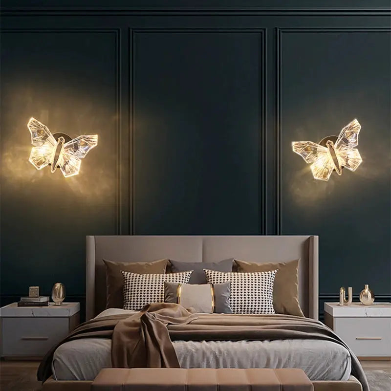 Nordic LED Butterfly Wall Lamp Indoor Lighting Fixture Living Bedside Bedroom Hotel TV Modern Home Decoration Wall Light Sconces by All Mart Bristol Ltd