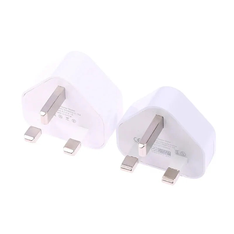 Universal UK Plug 3 Pin Wall Charger Adapter With 1/2 USB Ports Charging For Iphone 11 For Huawei Charging Charger by All Mart Bristol Ltd