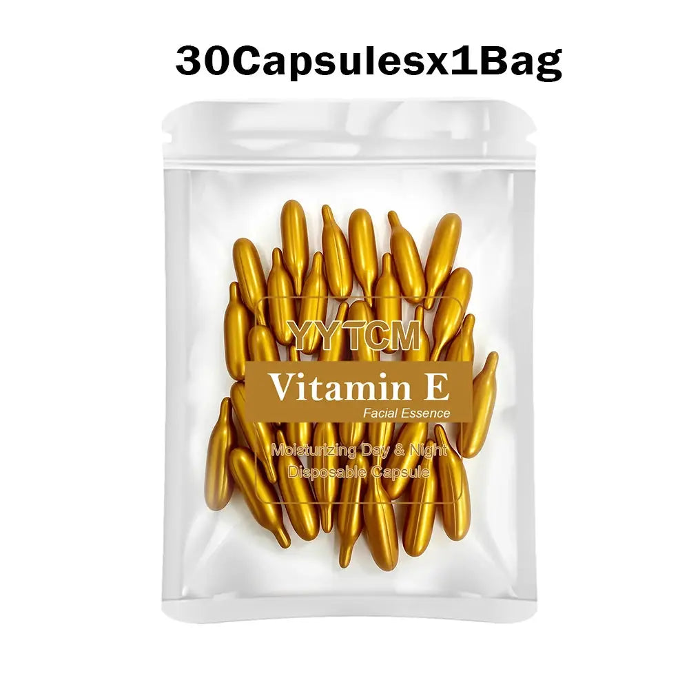 Vitamin E Serum Capsules, Single-Use Essence Capsules, Hydrating and Moisturizing Facial Skin 90 Capsules/Bottle - 1 Bottle by All Mart Bristol Ltd