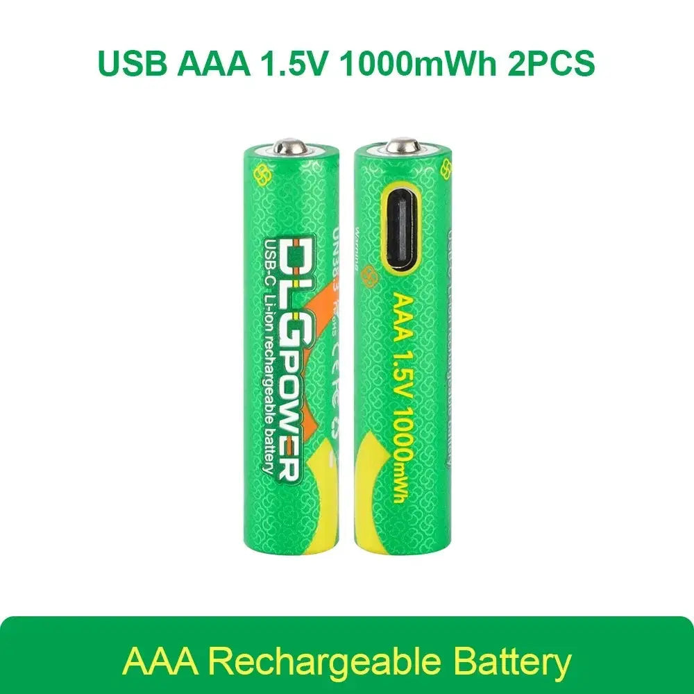 DLGpower USB Li-ion AAA 1.5V Rechargeable Battery aaa 1000mWh Lithium Batteries for Toys Remote Control Mouse Flashlight by All Mart Bristol Ltd