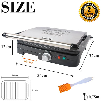 Sonifer Electric Contact Grill Panini Press and Barbecue Griddle by All Mart Bristol Ltd