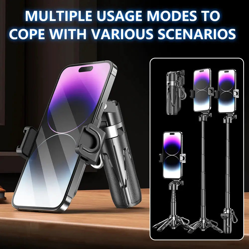 Handheld Selfie Stick Tripod Stand Foldable Phone Holder With Bluetooth Remote Portable Keychain for Smartphone by All Mart Bristol Ltd