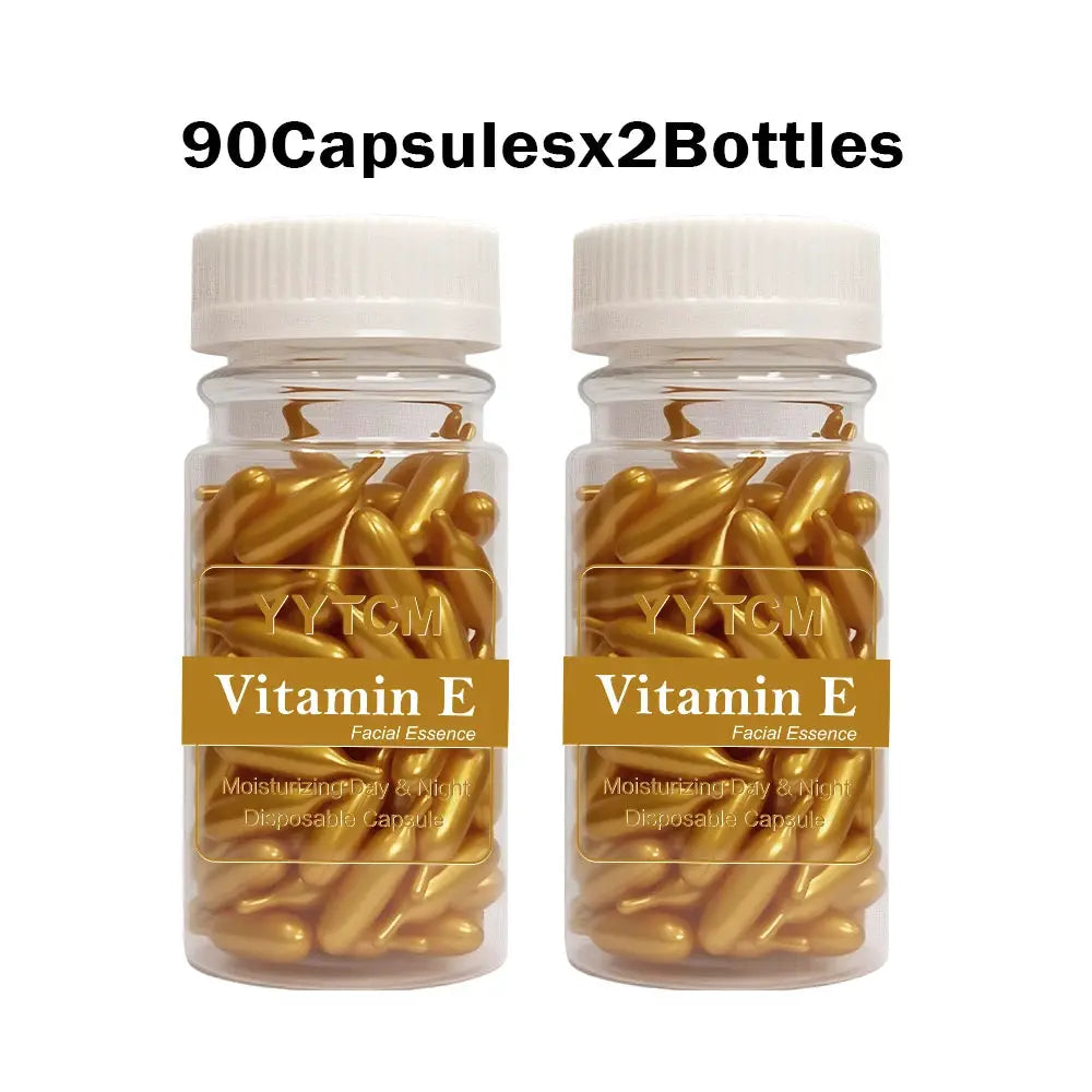 Vitamin E Serum Capsules, Single-Use Essence Capsules, Hydrating and Moisturizing Facial Skin 90 Capsules/Bottle - 1 Bottle by All Mart Bristol Ltd