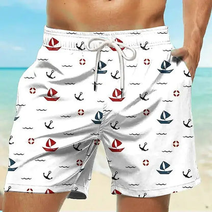 Men's Board Shorts Swim Shorts Swim Trunks Drawstring Elastic Quick Dry Short Beach Hawaiian Casual Black White Micro-elastic by All Mart Bristol Ltd