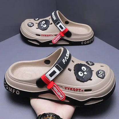 Mens Trendy Cave Shoes Summer Outer Wear Cartoon Fashion Home Home Couple Non-slip Cave Sandals Beach Baotou Slippers Mens by All Mart Bristol Ltd