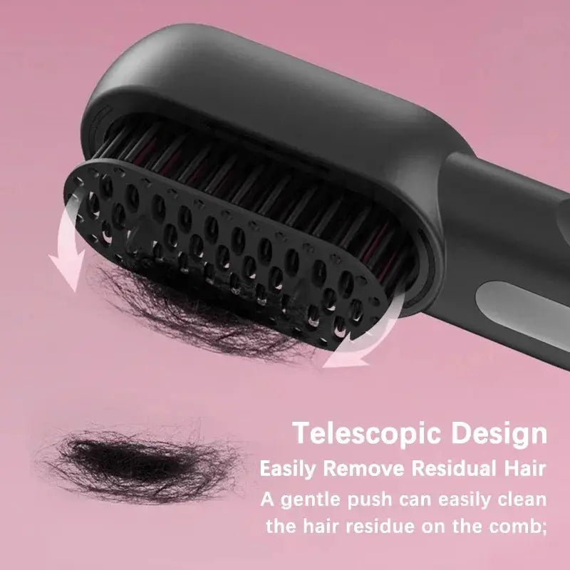 Wireless Straight Curling Hair Comb Heating Negative Ion Hair Straightener Rechargeable Anti-scalding Electric Hair Care Brushes by All Mart Bristol Ltd