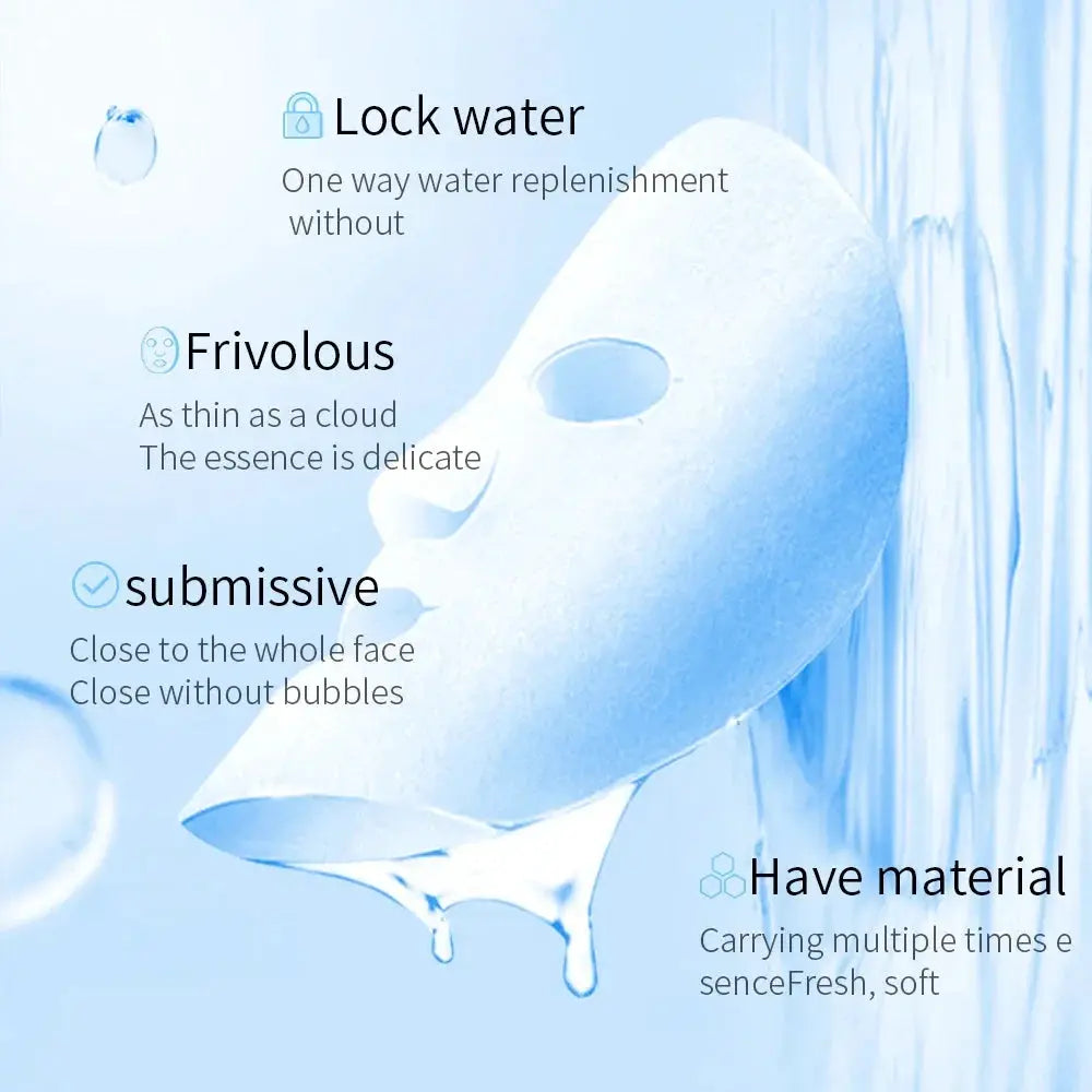 10pcs Centella Collagen Face Mask Moisturizing Refreshing Sheet Masks Hyaluronic Acid Facial Anti-Wrinkle Anti-aging Mask by All Mart Bristol Ltd