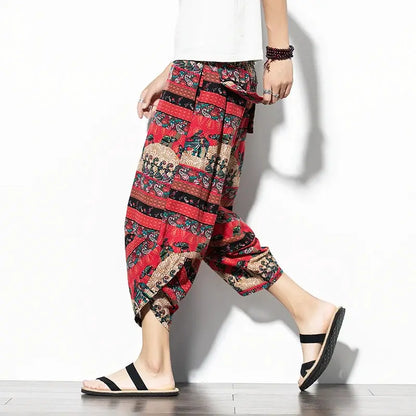 Dropshipping Summer Men Cotton Harem Pants Men Casual Hip Hop Trousers Cross Bloomers Calf-Length Pants Joggers Streetwear Pants by All Mart Bristol Ltd