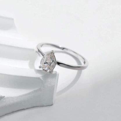 MODIAN D Color Pear Cut Moissanite Ring 925 Sterling Silver Water Drop Lab Diamond Wedding Rings For Women Wedding Fine Jewelry by All Mart Bristol Ltd