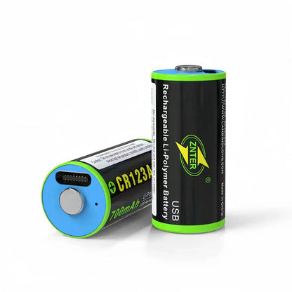 2pcs/lot ZNTER 3.0V CR123A rechargeable battery 700mAh USB rechargeable lithium battery for rangefinder camera lithium battery by All Mart Bristol Ltd