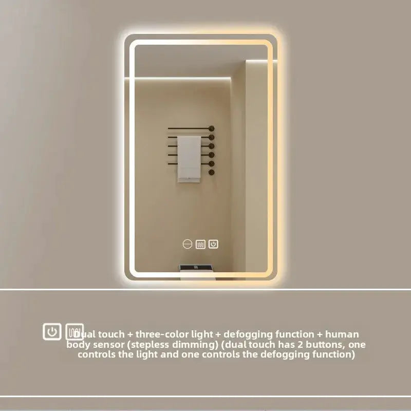 New Smart Mirror Wall Hanging LED High Definition Induction Anti-fog Bathroom Mirror Touch Screen 23.5 * 15.5 Inches Vanity by All Mart Bristol Ltd