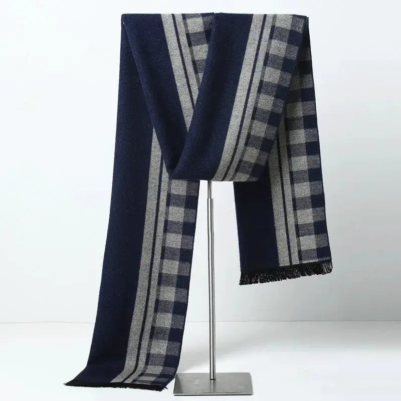 Designer Brand Plaid Men's Cashmere Scarf Winter Warm Scarves Shawls Casual Business Long Wraps Pashmina Christmas Gift for Man by All Mart Bristol Ltd
