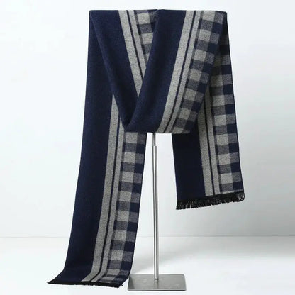 Designer Brand Plaid Men's Cashmere Scarf Winter Warm Scarves Shawls Casual Business Long Wraps Pashmina Christmas Gift for Man by All Mart Bristol Ltd