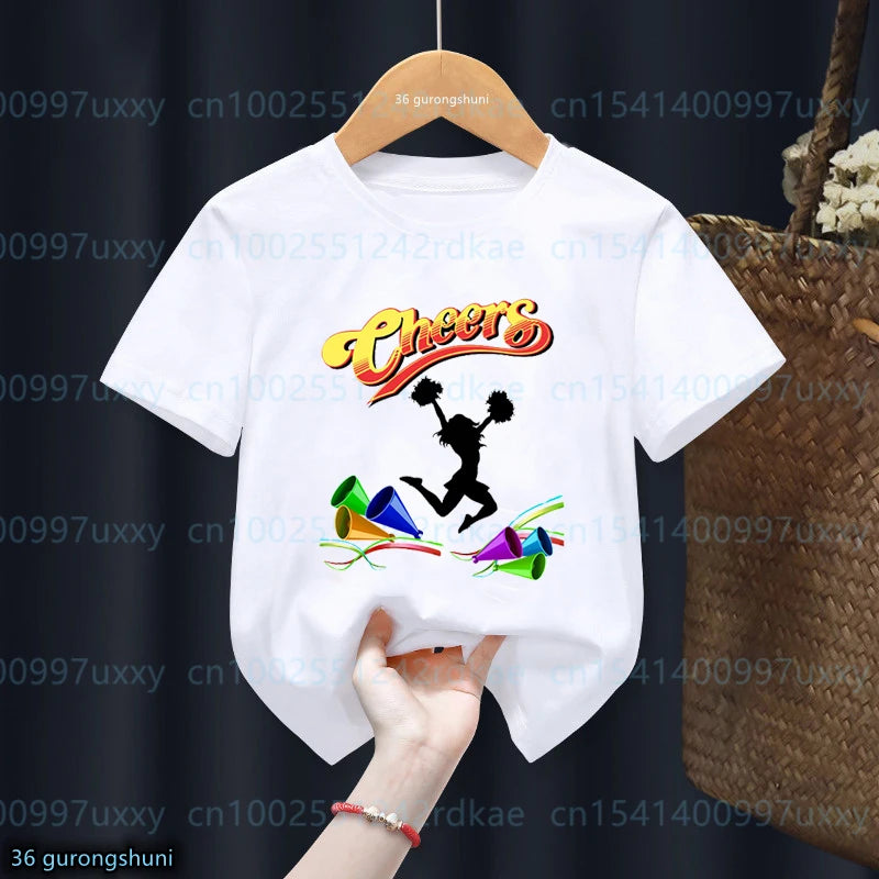kawaii Girls T-Shirts Cheerleader Girls Sports Gymnastics Enthusiast Tshirts Fashion kids Clothing Tshirt girls clothes 2 to15 by All Mart Bristol Ltd