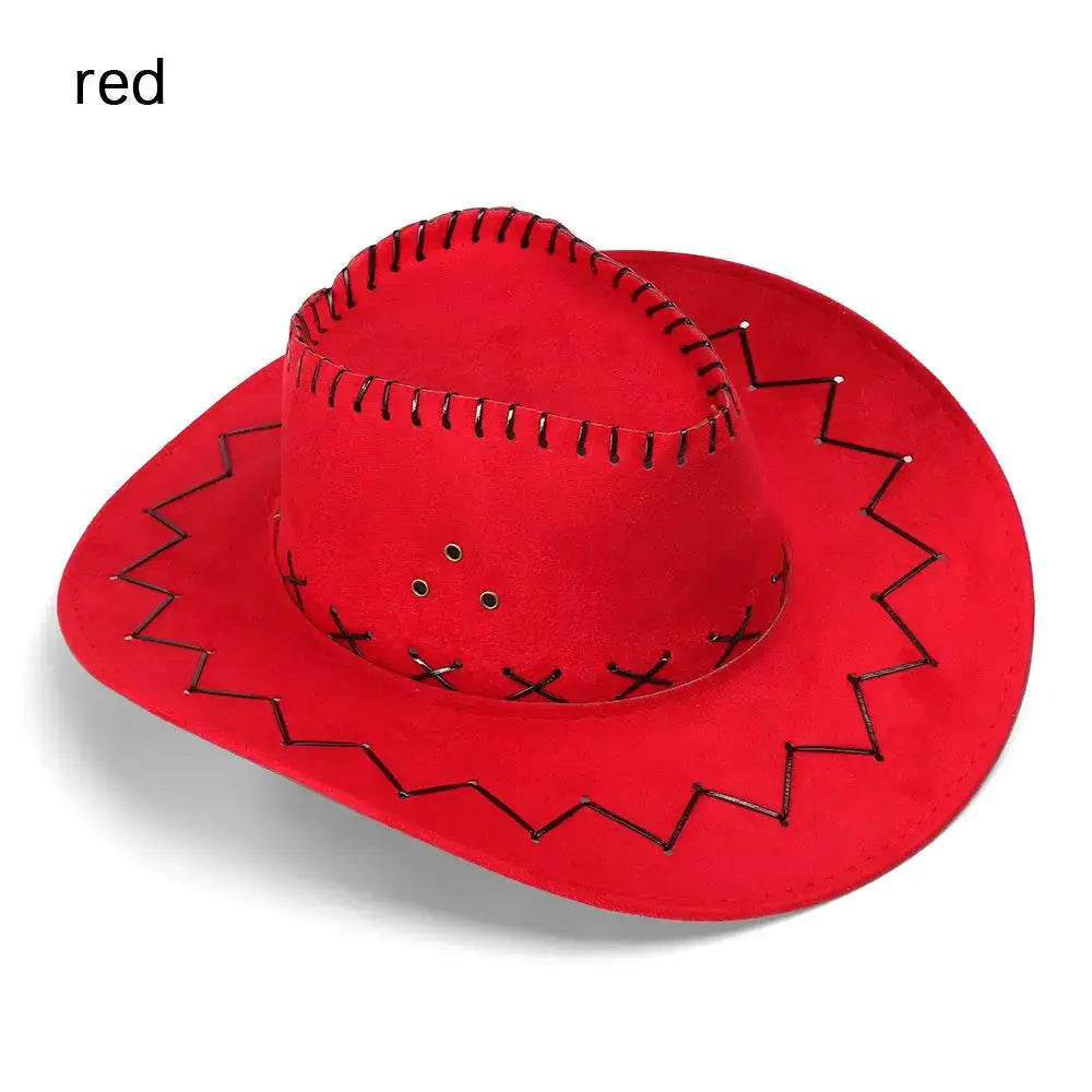 Women Men Cowboy Hat Western Suede Cowgirl Hats Fashion West Fancy Dress Party Headwear Unisex Cap by All Mart Bristol Ltd