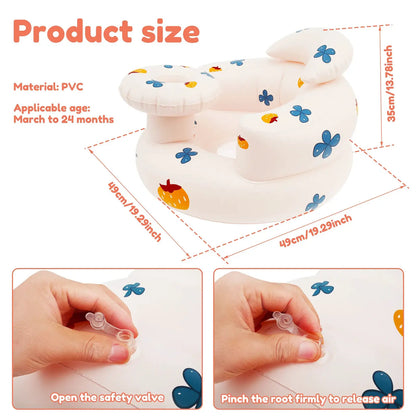 Inflatable Baby Chair Portable Baby Sofa Breathable Inflatable Baby Chair PVC Multifunctional Seat Practice Sitting Bath Stool by All Mart Bristol Ltd