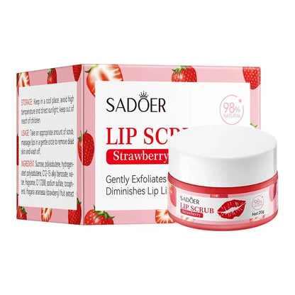 20g Strawberry Lip Scrub Natural Fruits Care Gently Exfoliates Hydrates Diminishes Lip Lines Moisturizing Lip Balm by All Mart Bristol Ltd