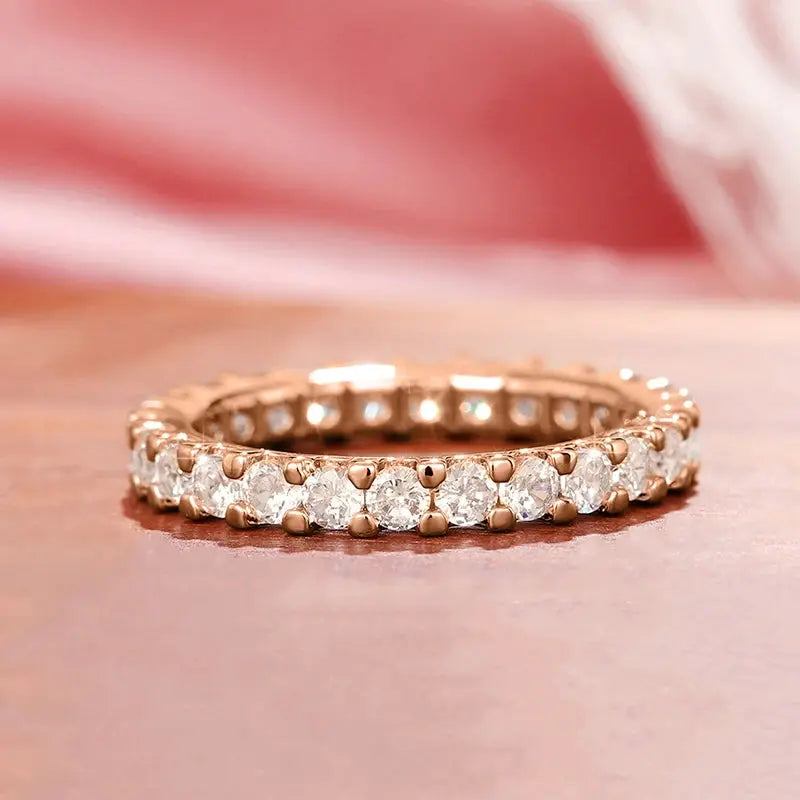 Huitan Fashion Contracted Women's Ring Thin Full Paved Round CZ Versatile Girls Accessories Daily Wear Party Statement Jewelry by All Mart Bristol Ltd