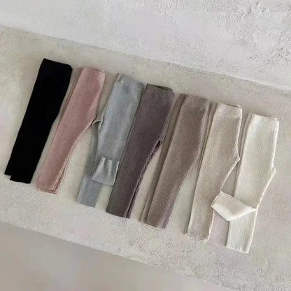 New Baby Cotton Ribbed Leggings Solid Cotton Infant Stretch Pants Soft Comfortable Toddler Pants Kids Boys Girls Trousers by All Mart Bristol Ltd