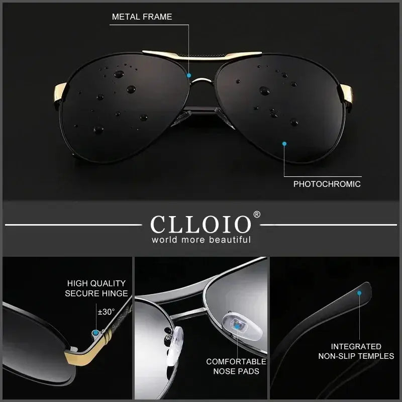 CLLOIO Top Brand Designer Photochromic Sunglasses Men Women Polarized Sun Glasses Chameleon Anti-glare Driving Oculos de sol by All Mart Bristol Ltd