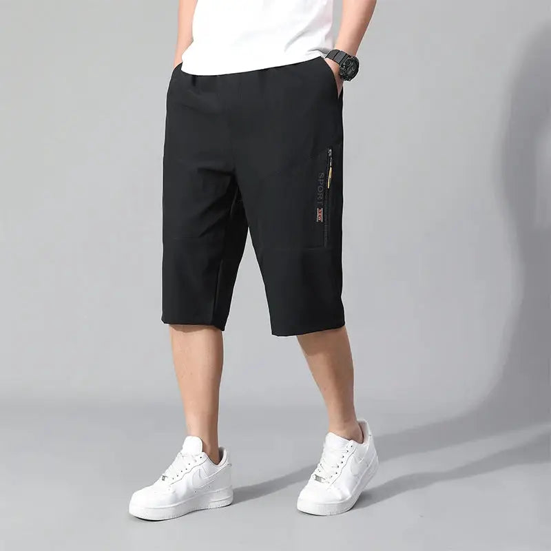 Mens Cargo Shorts Knee Pants Zipper Pocket Summer Cotton Shorts Climbing Jogger Elastic Waist Sports Wear Casual Short Pants by All Mart Bristol Ltd
